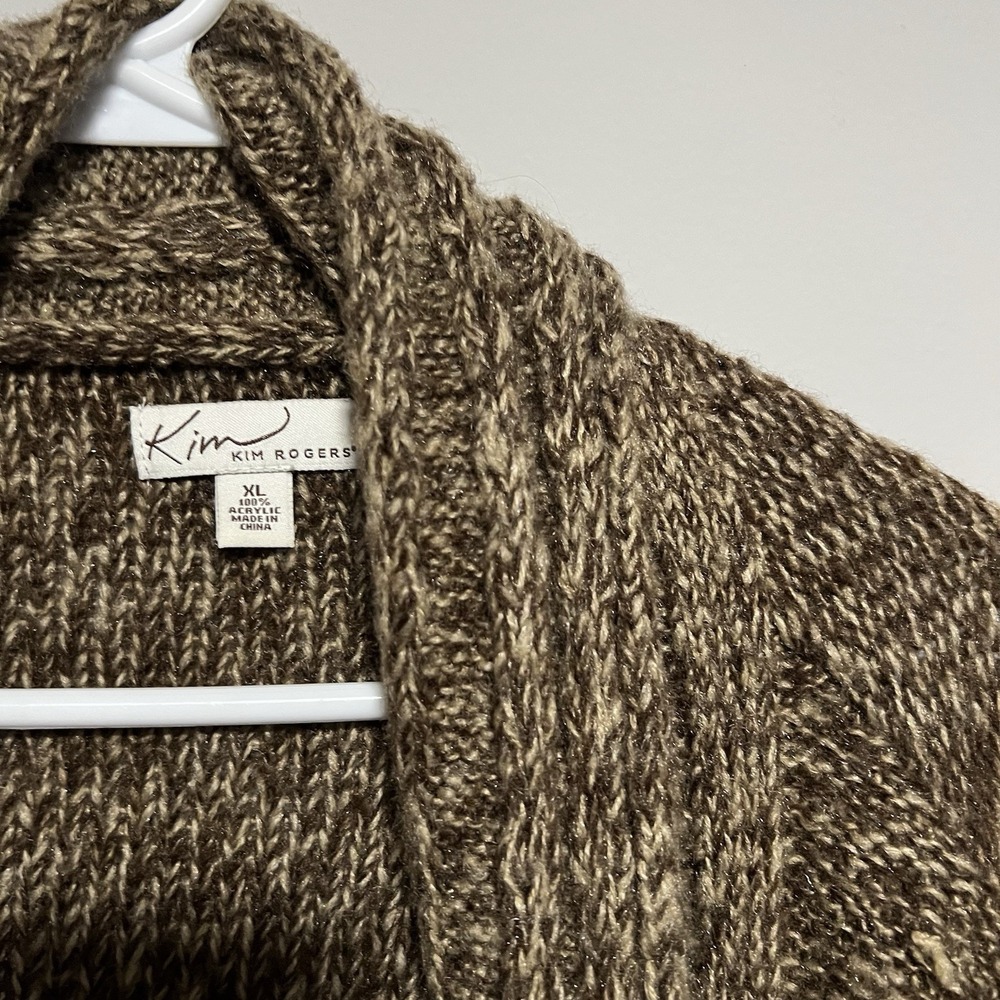 Kim Rogers Women's Size XL Long Sleeve Knit Cardigan Sweater Open Front - Picture 4 of 8